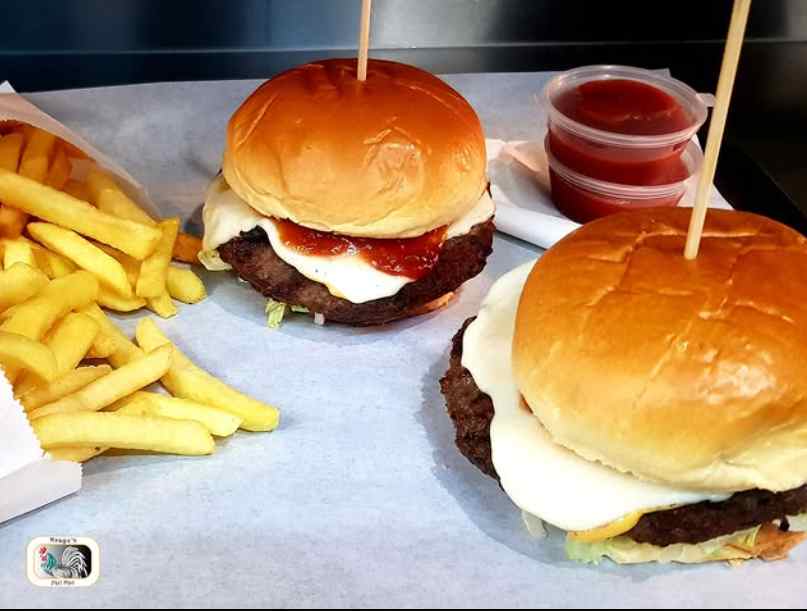 juicy burger served at Braga’s Piri Piri takeaway in Glasgow