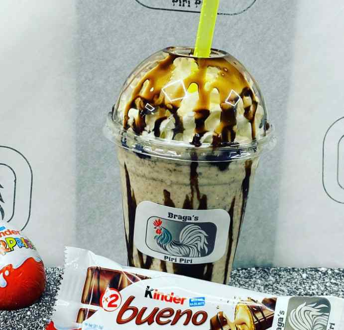 creamy milkshake served at Braga’s Piri Piri takeaway in Glasgow